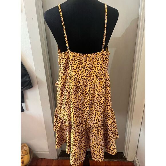 NWOT. New In Honey Black Leopard Spaghetti Dress size L - Picture 5 of 11
